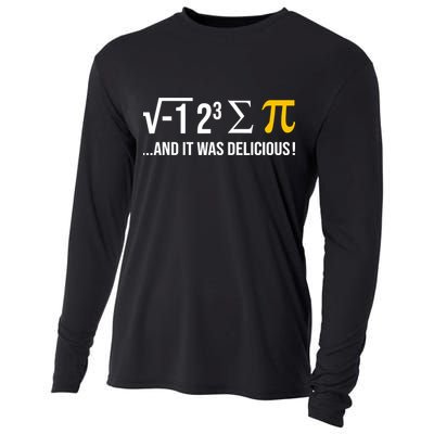 I Ate Some Pie And It Was Delicious Funny Pi Day Math Pun Cooling Performance Long Sleeve Crew