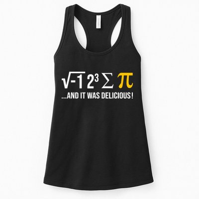 I Ate Some Pie And It Was Delicious Funny Pi Day Math Pun Womens Tank Top