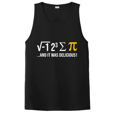 I Ate Some Pie And It Was Delicious Funny Pi Day Math Pun PosiCharge Competitor Tank