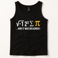 I Ate Some Pie And It Was Delicious Funny Pi Day Math Pun Tank Top