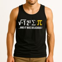 I Ate Some Pie And It Was Delicious Funny Pi Day Math Pun Tank Top