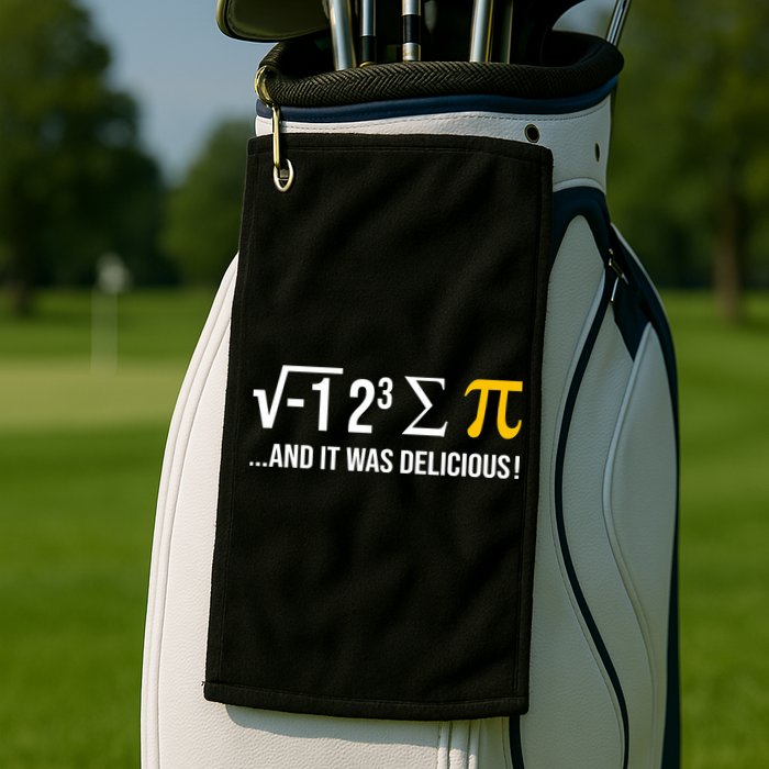 I Ate Some Pie And It Was Delicious Funny Pi Day Math Pun Golf Towel