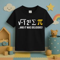 I Ate Some Pie And It Was Delicious Funny Pi Day Math Pun Toddler T-Shirt