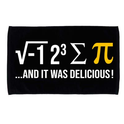 I Ate Some Pie And It Was Delicious Funny Pi Day Math Pun Microfiber Hand Towel