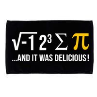 I Ate Some Pie And It Was Delicious Funny Pi Day Math Pun Microfiber Hand Towel