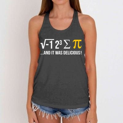 I Ate Some Pie And It Was Delicious Funny Pi Day Math Pun Women's Knotted Racerback Tank