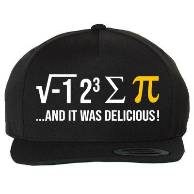 I Ate Some Pie And It Was Delicious Funny Pi Day Math Pun Wool Snapback Cap