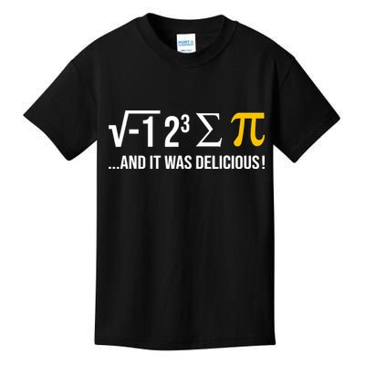 I Ate Some Pie And It Was Delicious Funny Pi Day Math Pun Kids T-Shirt