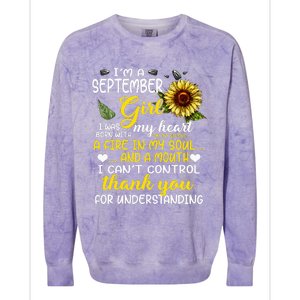 I'm A September Sunflower September Birthday Colorblast Crewneck Sweatshirt