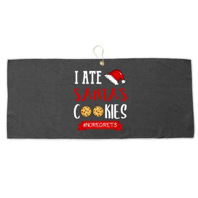 I Ate Santa's Cookies Funny Christmas Outfits Cute Gift Large Microfiber Waffle Golf Towel