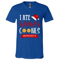 I Ate Santa's Cookies Funny Christmas Outfits Cute Gift V-Neck T-Shirt