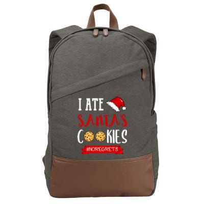 I Ate Santa's Cookies Funny Christmas Outfits Cute Gift Cotton Canvas Backpack