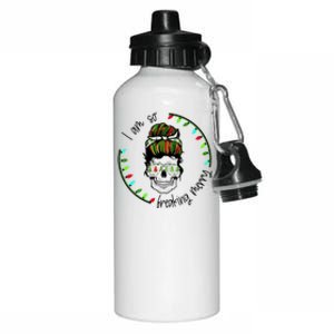 I Am So Freaking Merry Skull Light Xmas Gift Aluminum Water Bottle