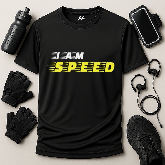 I Am Speed Car Racing Fast Person Movie Quote Race Cooling Performance Crew T-Shirt