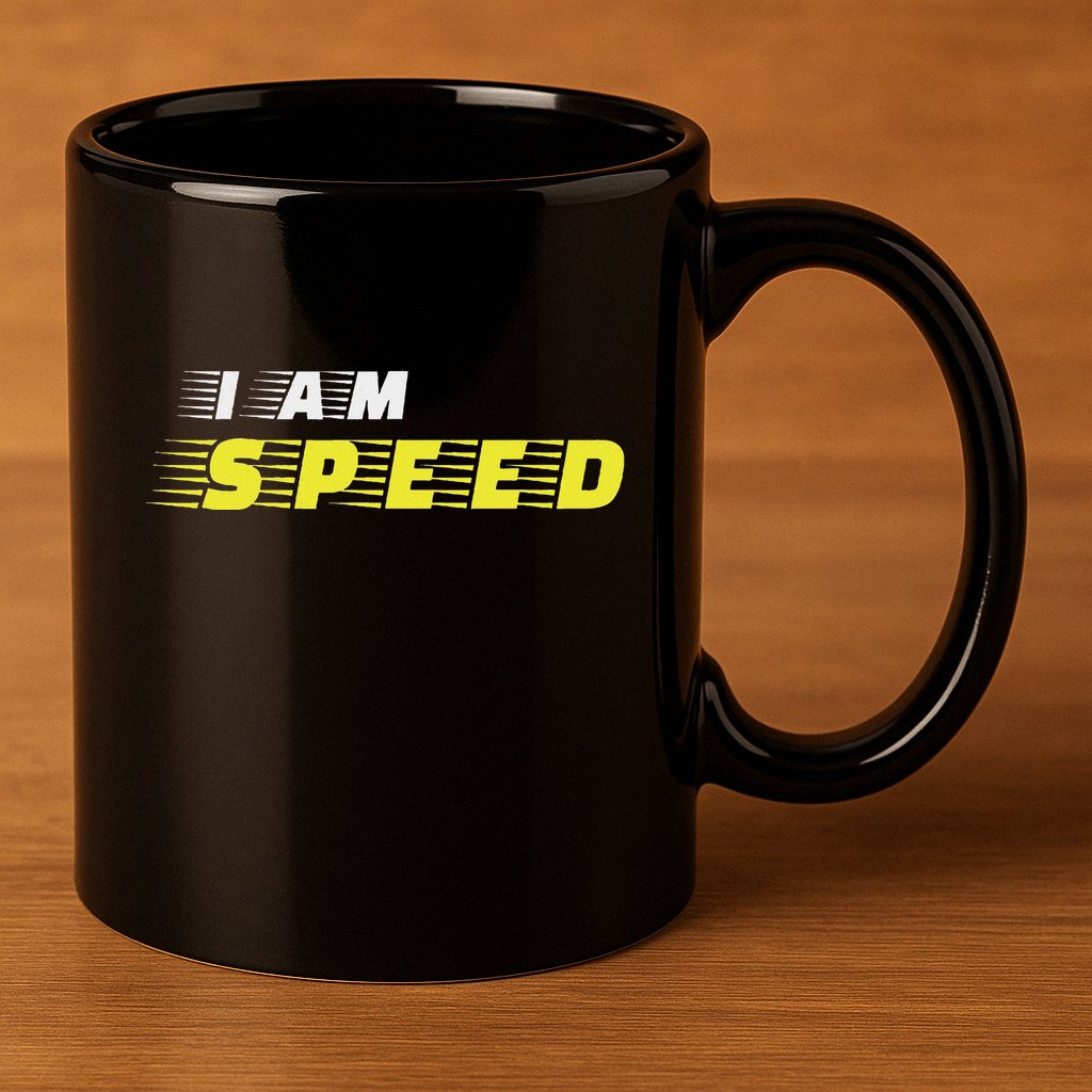 I Am Speed Car Racing Fast Person Movie Quote Race 11oz C Handle Ceramic Mug