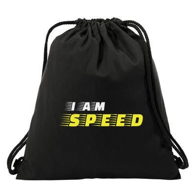 I Am Speed Car Racing Fast Person Movie Quote Race Drawstring Bag