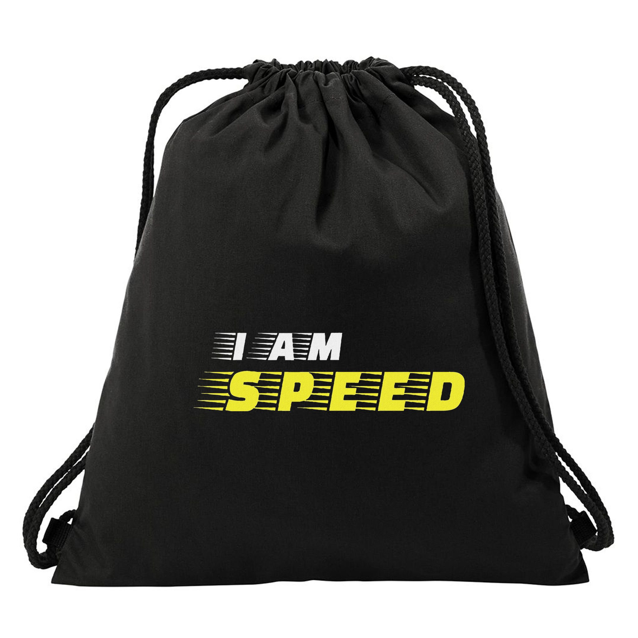 I Am Speed Car Racing Fast Person Movie Quote Race Drawstring Bag