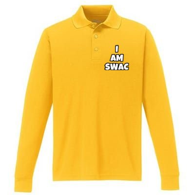 I Am Swac Hbcu Performance Long Sleeve Polo