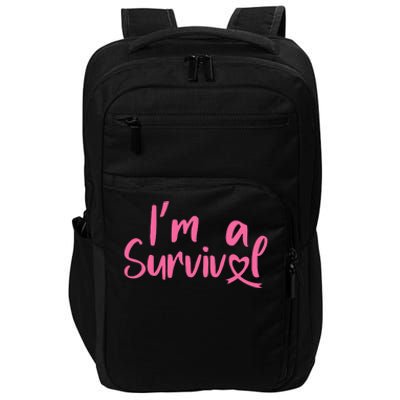 I'm A Survivor Cancer, Pink Ribbon, Breast Cancer Impact Tech Backpack