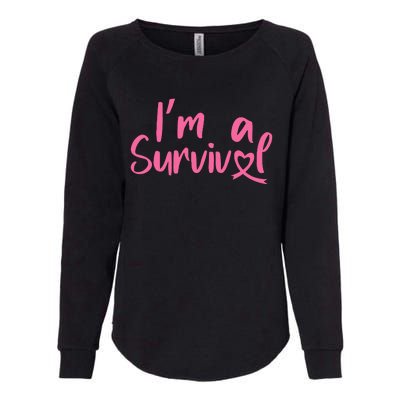 I'm A Survivor Cancer, Pink Ribbon, Breast Cancer Womens California Wash Sweatshirt