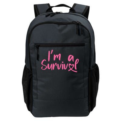 I'm A Survivor Cancer, Pink Ribbon, Breast Cancer Daily Commute Backpack