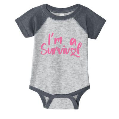 I'm A Survivor Cancer, Pink Ribbon, Breast Cancer Infant Baby Jersey Bodysuit