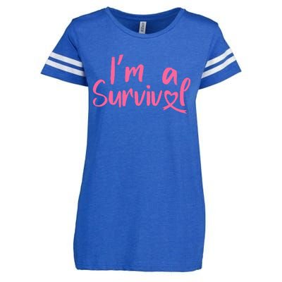 I'm A Survivor Cancer, Pink Ribbon, Breast Cancer Enza Ladies Jersey Football T-Shirt