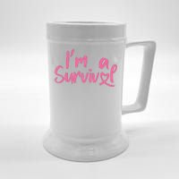 I'm A Survivor Cancer, Pink Ribbon, Breast Cancer Beer Stein