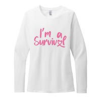 I'm A Survivor Cancer, Pink Ribbon, Breast Cancer Womens CVC Long Sleeve Shirt