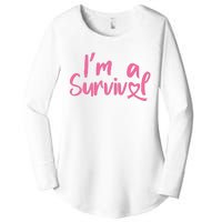 I'm A Survivor Cancer, Pink Ribbon, Breast Cancer Women's Perfect Tri Tunic Long Sleeve Shirt