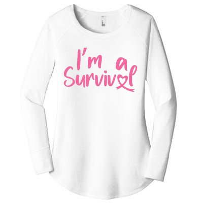 I'm A Survivor Cancer, Pink Ribbon, Breast Cancer Women's Perfect Tri Tunic Long Sleeve Shirt