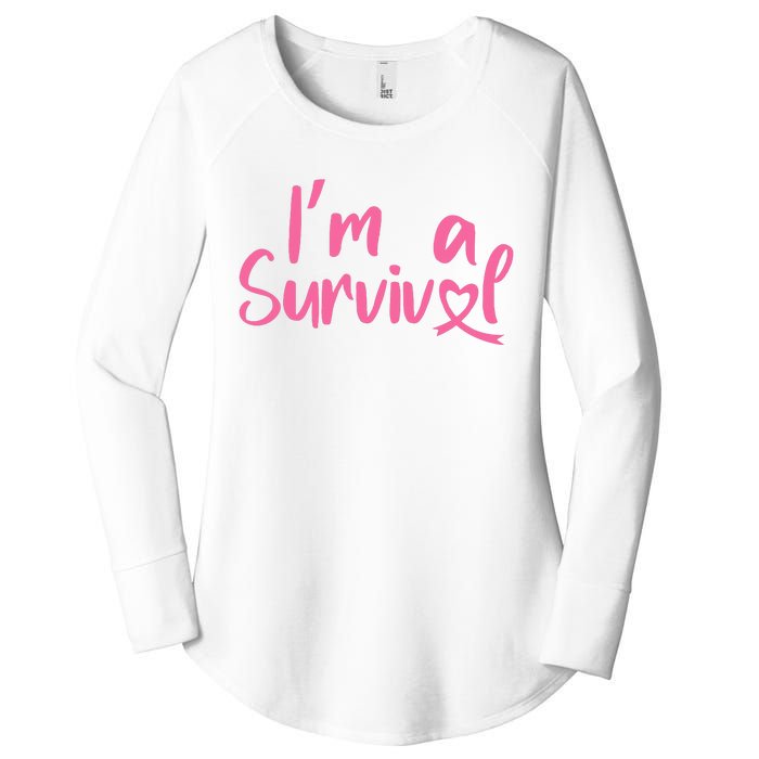 I'm A Survivor Cancer, Pink Ribbon, Breast Cancer Women's Perfect Tri Tunic Long Sleeve Shirt