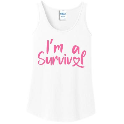 I'm A Survivor Cancer, Pink Ribbon, Breast Cancer Ladies Essential Tank