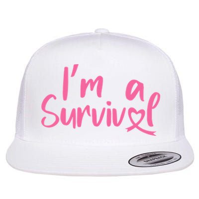 I'm A Survivor Cancer, Pink Ribbon, Breast Cancer Flatbill Hat