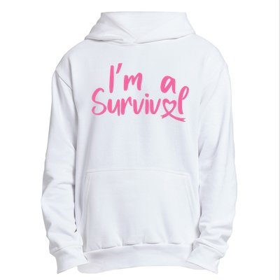 I'm A Survivor Cancer, Pink Ribbon, Breast Cancer Urban Pullover Hoodie