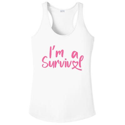 I'm A Survivor Cancer, Pink Ribbon, Breast Cancer Ladies PosiCharge Competitor Racerback Tank