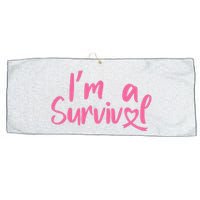 I'm A Survivor Cancer, Pink Ribbon, Breast Cancer Large Microfiber Waffle Golf Towel