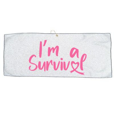 I'm A Survivor Cancer, Pink Ribbon, Breast Cancer Large Microfiber Waffle Golf Towel