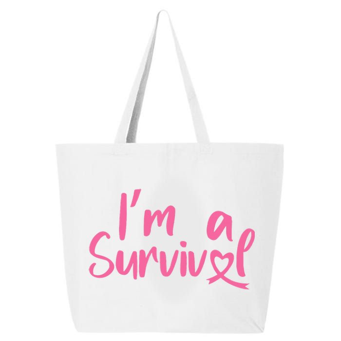 I'm A Survivor Cancer, Pink Ribbon, Breast Cancer 25L Jumbo Tote