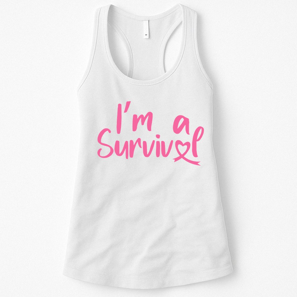 I'm A Survivor Cancer, Pink Ribbon, Breast Cancer Womens Tank Top