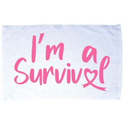 I'm A Survivor Cancer, Pink Ribbon, Breast Cancer Microfiber Hand Towel