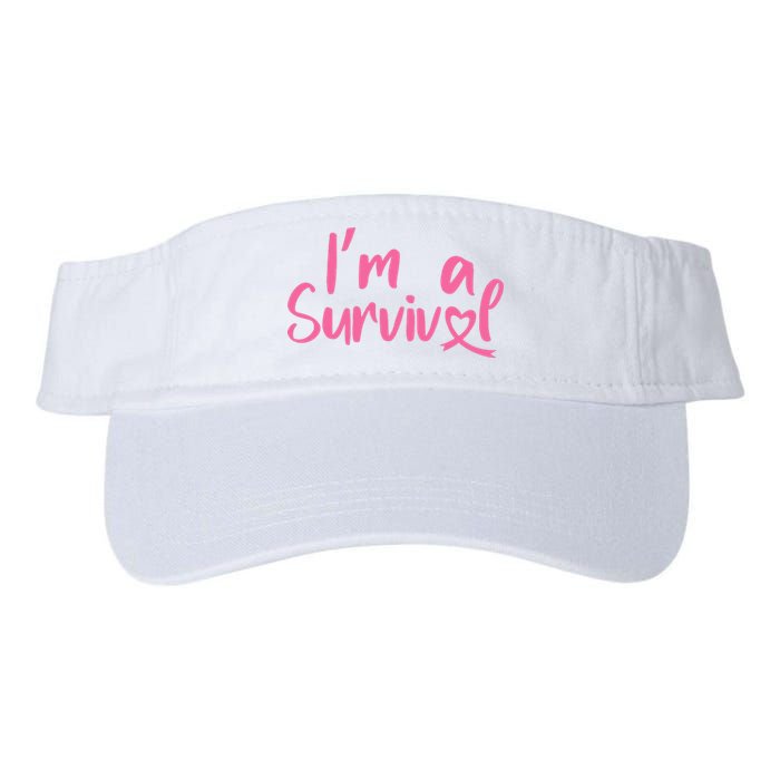 I'm A Survivor Cancer, Pink Ribbon, Breast Cancer Valucap Bio-Washed Visor