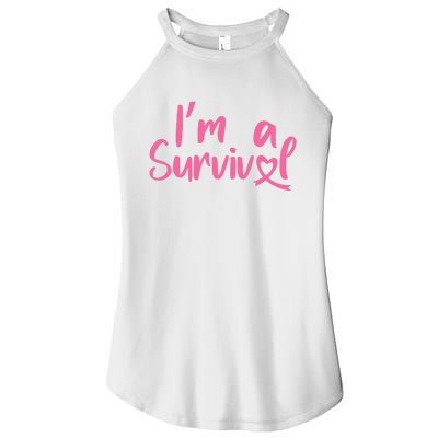 I'm A Survivor Cancer, Pink Ribbon, Breast Cancer Women's Perfect Tri Rocker Tank