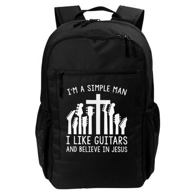 Im A Simple Man I Like Guitars And Believe In Jesus Backpack