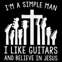 Im A Simple Man I Like Guitars And Believe In Jesus 16 in Basic Backpack
