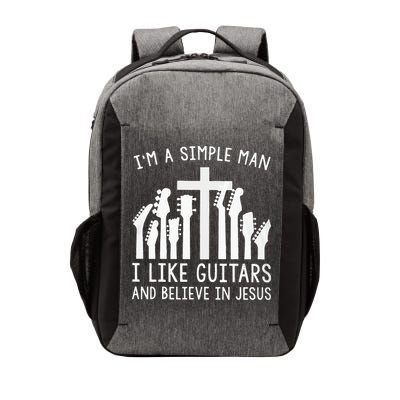 Im A Simple Man I Like Guitars And Believe In Jesus Vector Backpack