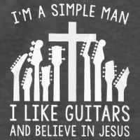 Im A Simple Man I Like Guitars And Believe In Jesus Vector Backpack