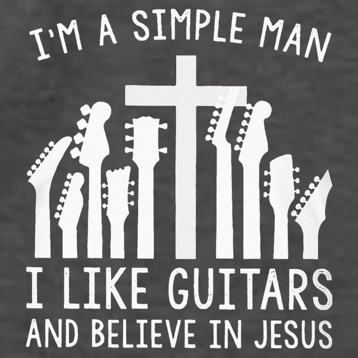 Im A Simple Man I Like Guitars And Believe In Jesus Vector Backpack