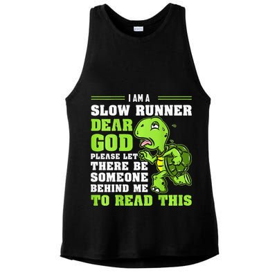 I'm A Slow Runner Turtle Funny Marathon Running Run Gift Ladies PosiCharge Tri-Blend Wicking Tank