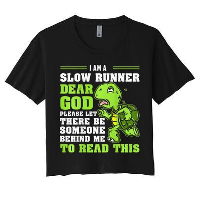 I'm A Slow Runner Turtle Funny Marathon Running Run Gift Crop Top